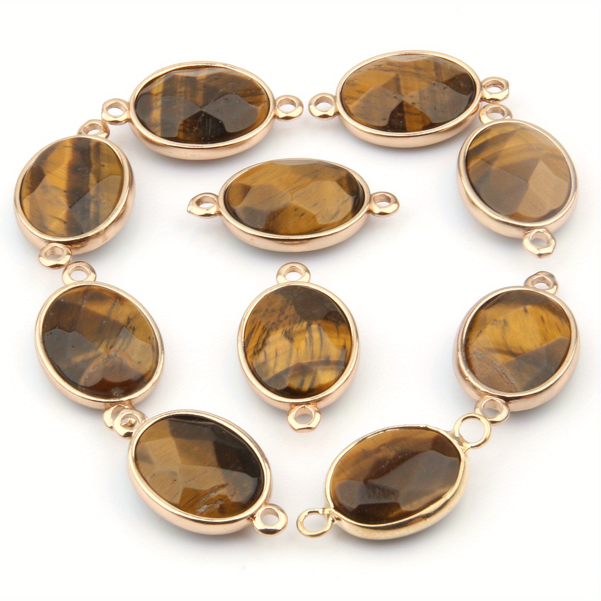 Natural Stone Oval Edge Faceted Pendant Set